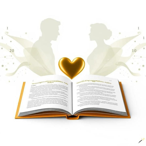 Digitales Booklet zur wissenschaftlichen Numerologie für Paare; zeigt Analyse von 18 Lebenszahlen für Partner, Fokus auf Partnerkompatibilität, Beziehungsdynamik, Harmonie, gemeinsame Entwicklung und spirituelles Wachstum. Basierend auf Geburtsdaten und Namen für tiefere Beziehungseinblicke.