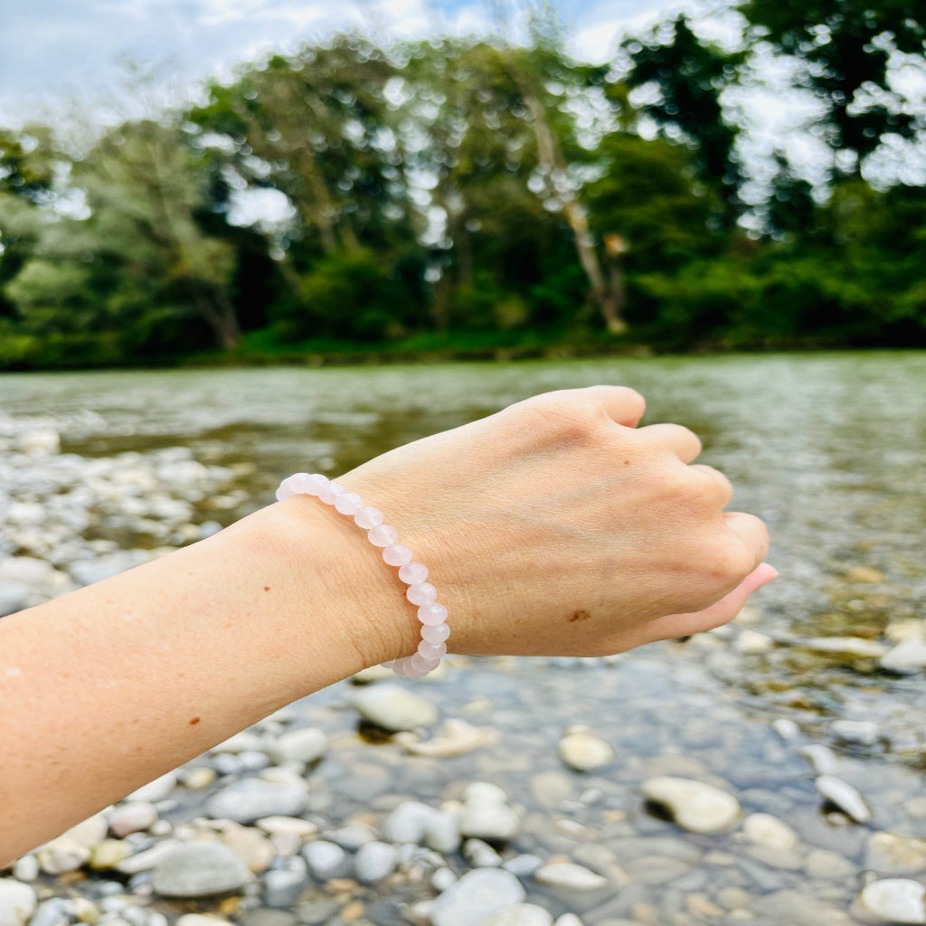 Rosenquarz Armband Kristall Kristallarmband personalisierte Kristalle Wunschkristall spirituelles Geschenk Heilstein REIKISTEIN